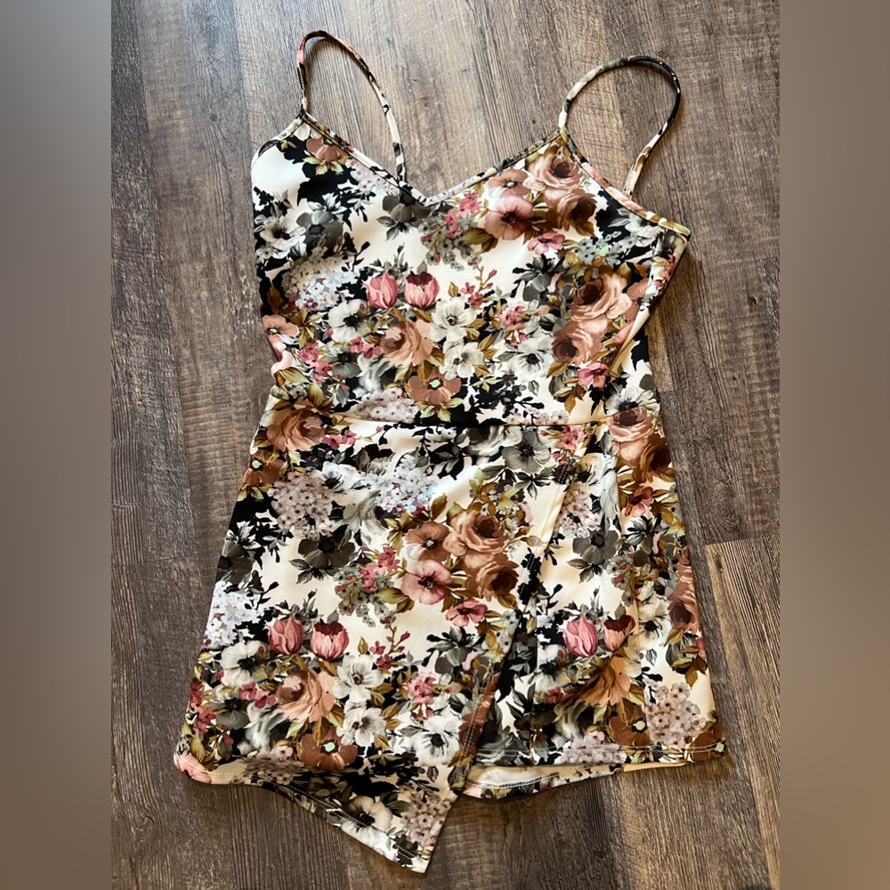 False Romper; looks like dress in front, shorts in back!